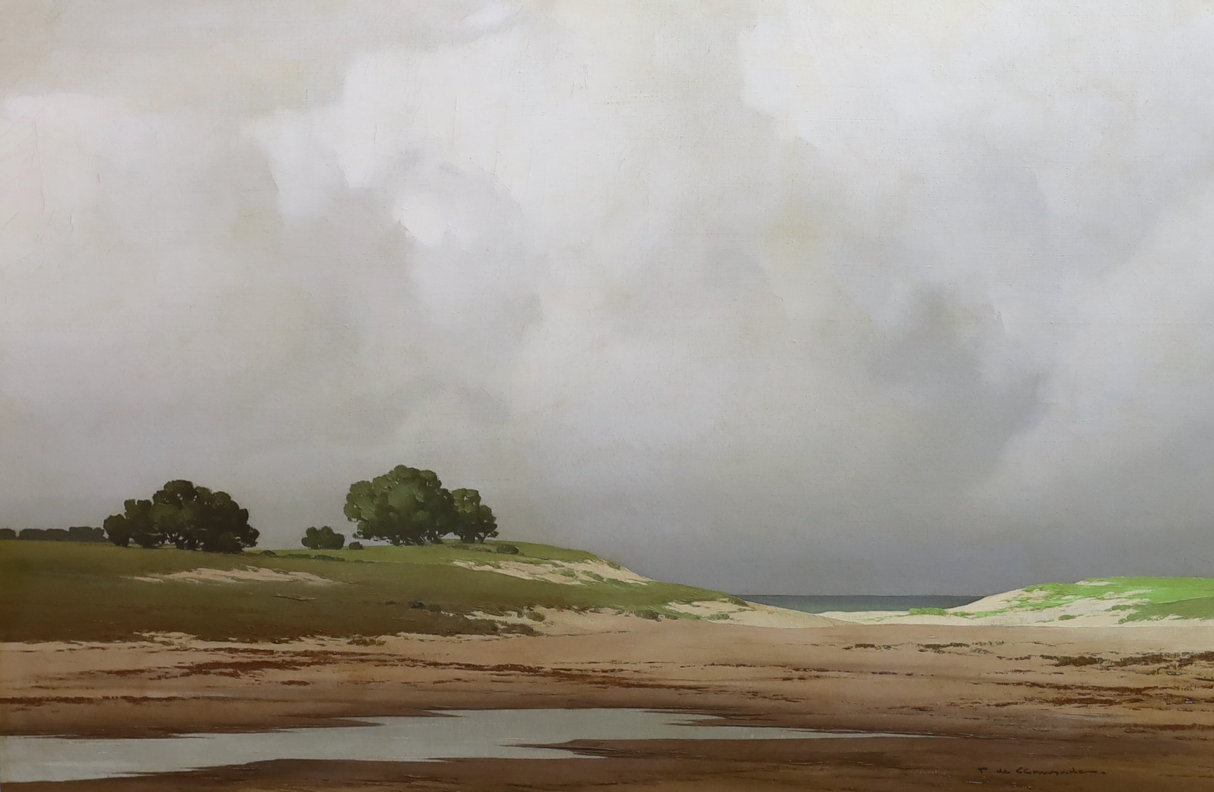 Pierre de Clausades (French, 1910–1976), Coastal landscape, oil on canvas, 60 x 90cm